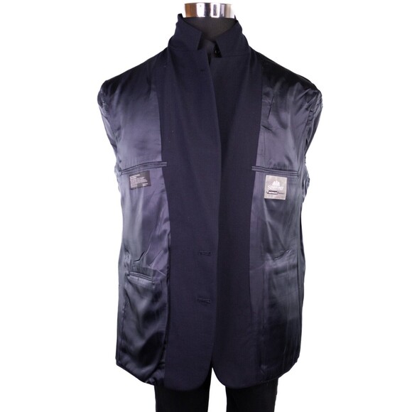 Stafford Executive Hartmax Worsted Wool 2 Gold Button Blazer Sz 46r Blue EUC - Picture 11 of 14